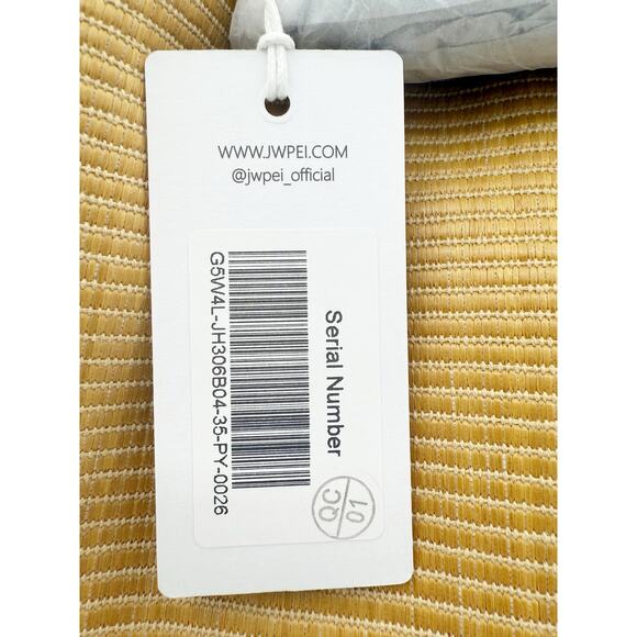 JW Pei Hana Medium Tote Bag in Tan Raffia Straw Black Trim Shoulder Bag Purse - Picture 5 of 15